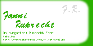 fanni ruprecht business card